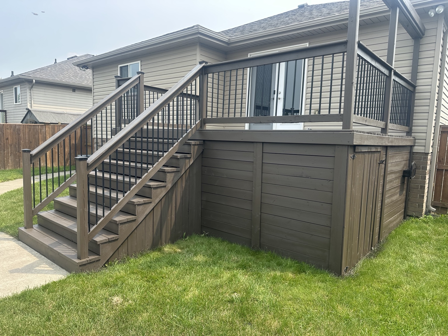 Deck after charcoal staining