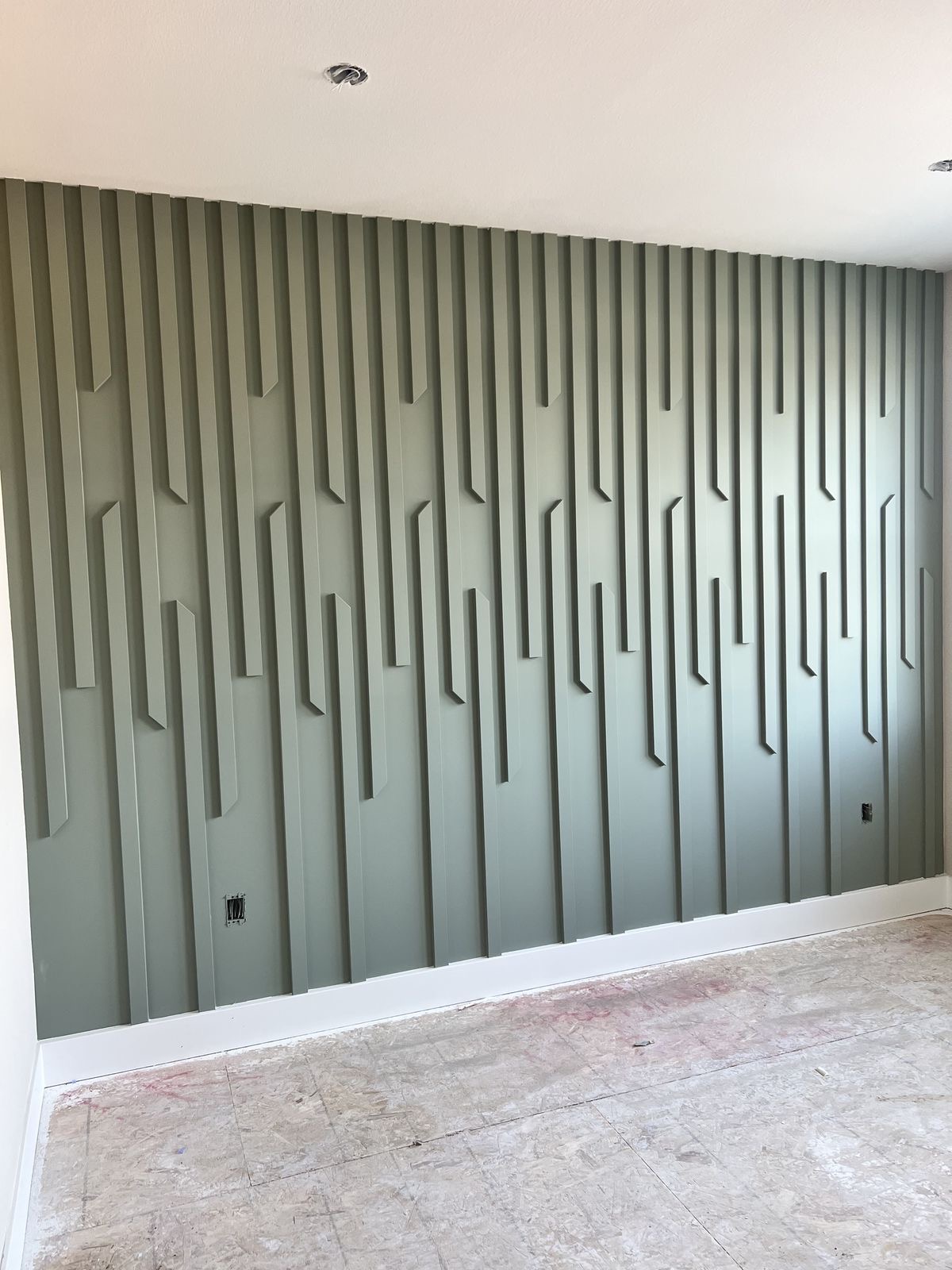 Vertical modern wood feature wall