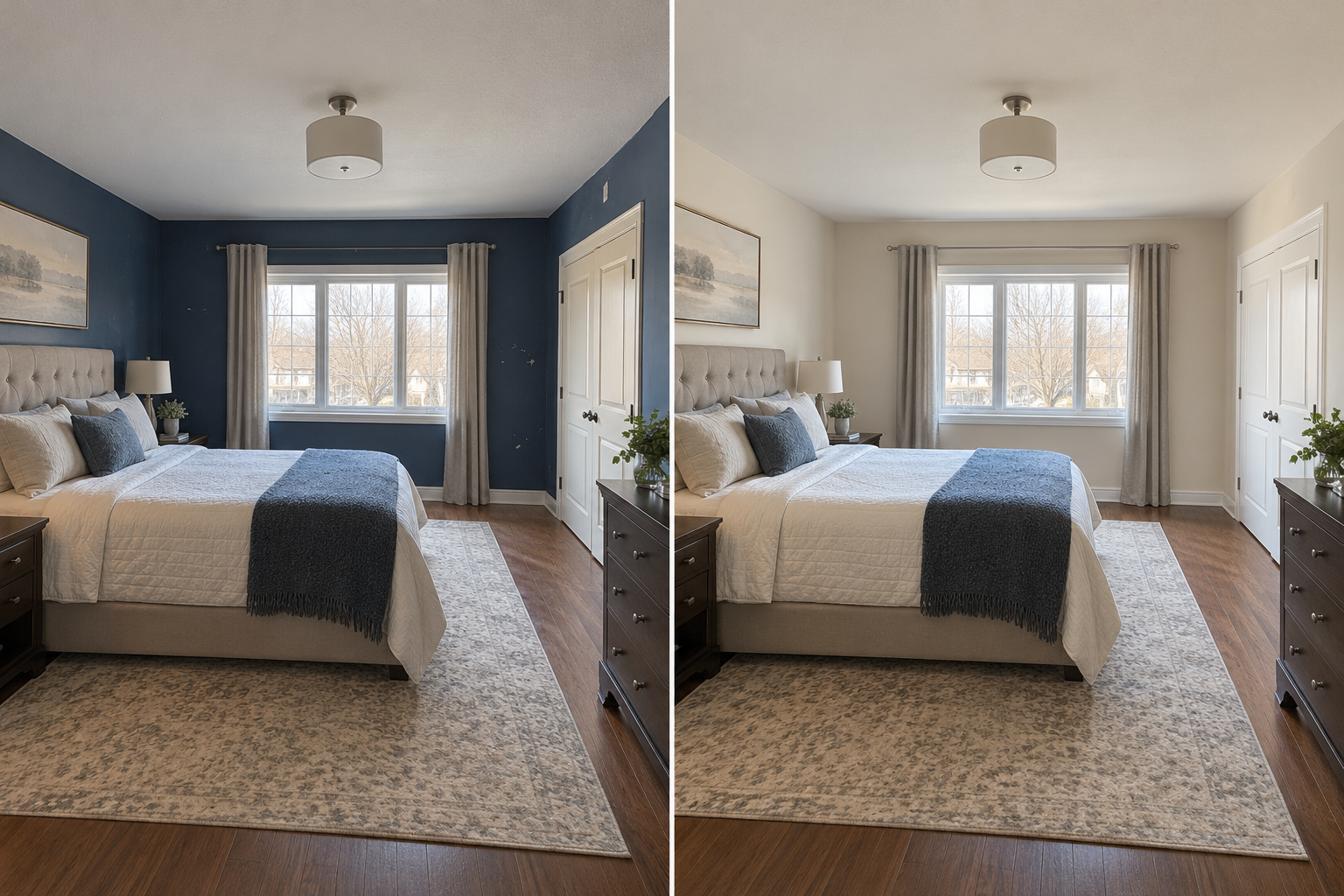 Bedroom interior colour transformation inspiration